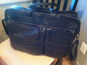 Tumi Expandable Leather Laptop Bag